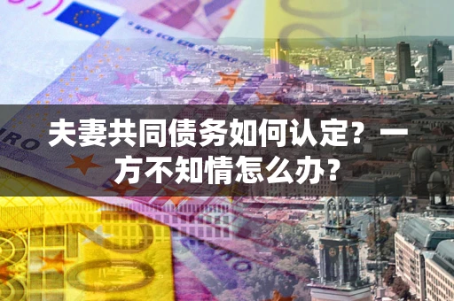 北京夫妻共同债务如何认定？一方不知情怎么办？